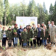 Учащиеся, педагоги Микулинской гимназии и сотрудники Микулинского участкового лесничества высаживали саженцы елей в д. Пеньи